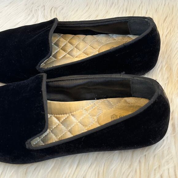 Birdies The Starling Velvet Flat Slip On Loafers Shoes Smoking Slippers, Black - Picture 9 of 14